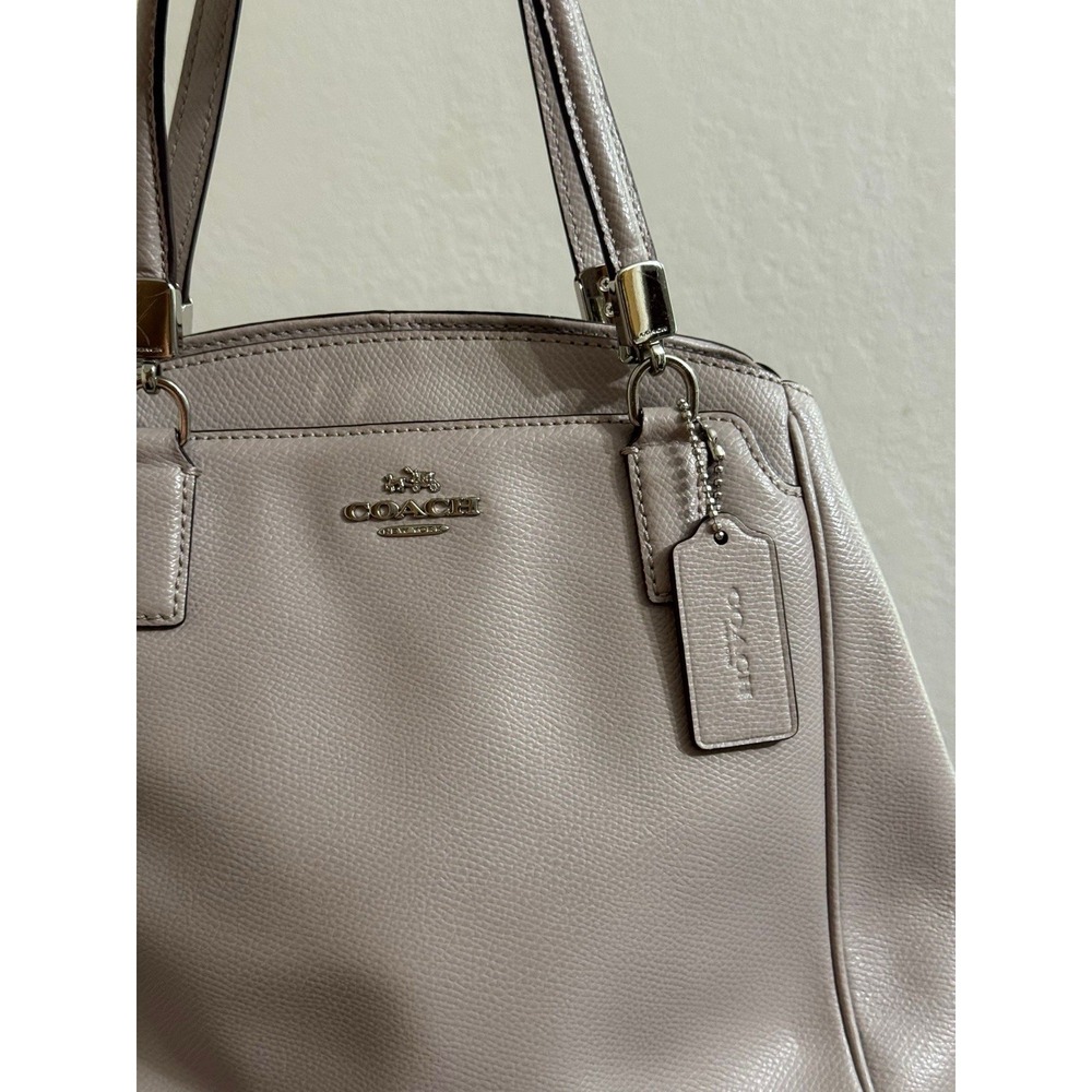 Coach Handbag Purse Minneta Chalk Cross‎ Grained Leather - Picture 2 of 10